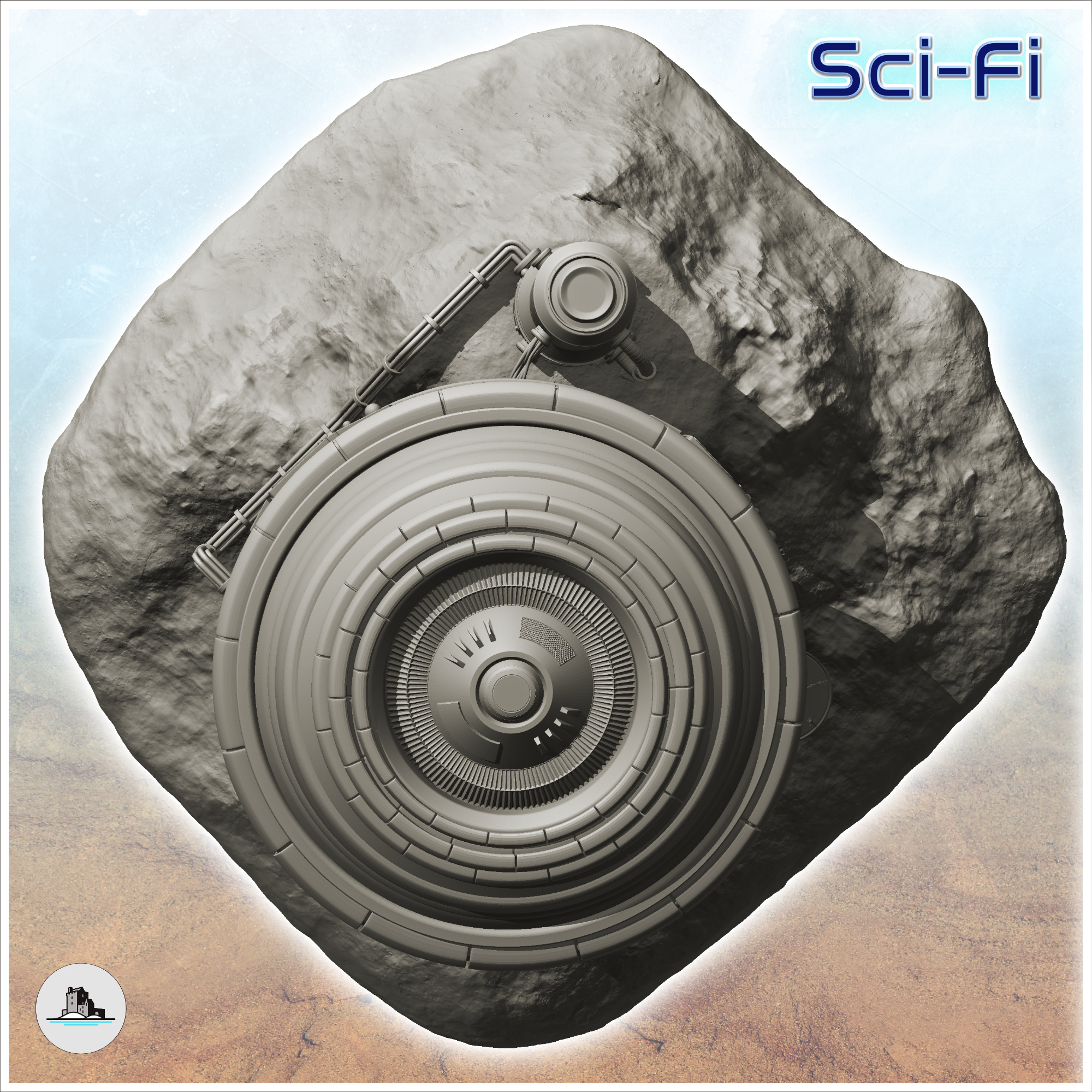 Energy sensor on rock - Terrain Scifi Science fiction SF | 3D models ...