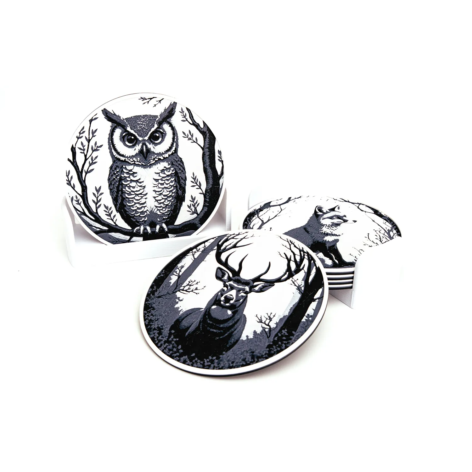 Midnight Forest Wildlife Coasters