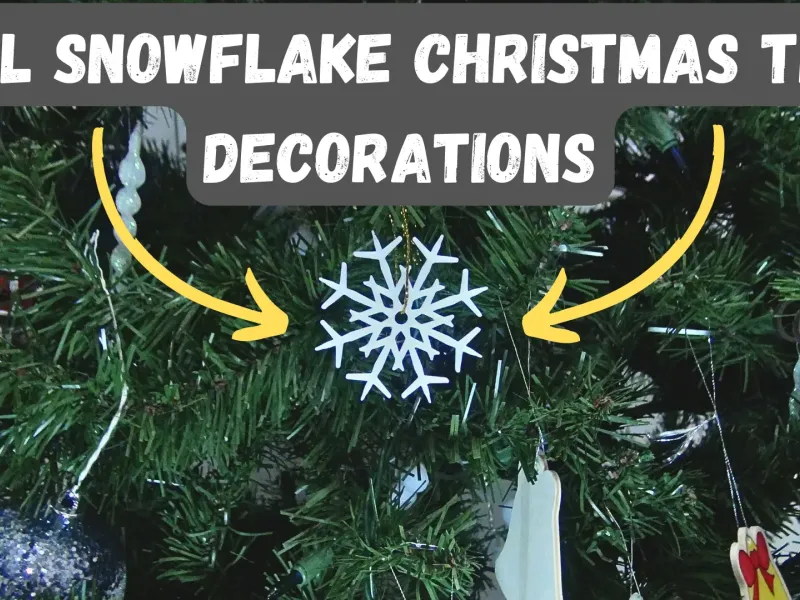 Decoração de árvore de Natal em forma de floco de neve
