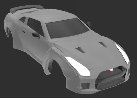 Nissan GTR r35 RC body with engine.