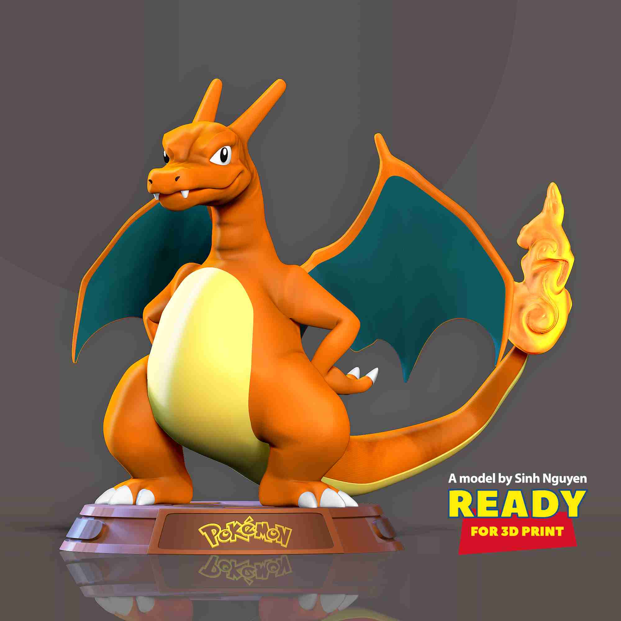 Pokemon - Mega Charizard X Figure 3D model 3D printable