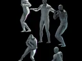 3d model with human musculature x 5 poses for study, anatomy-6