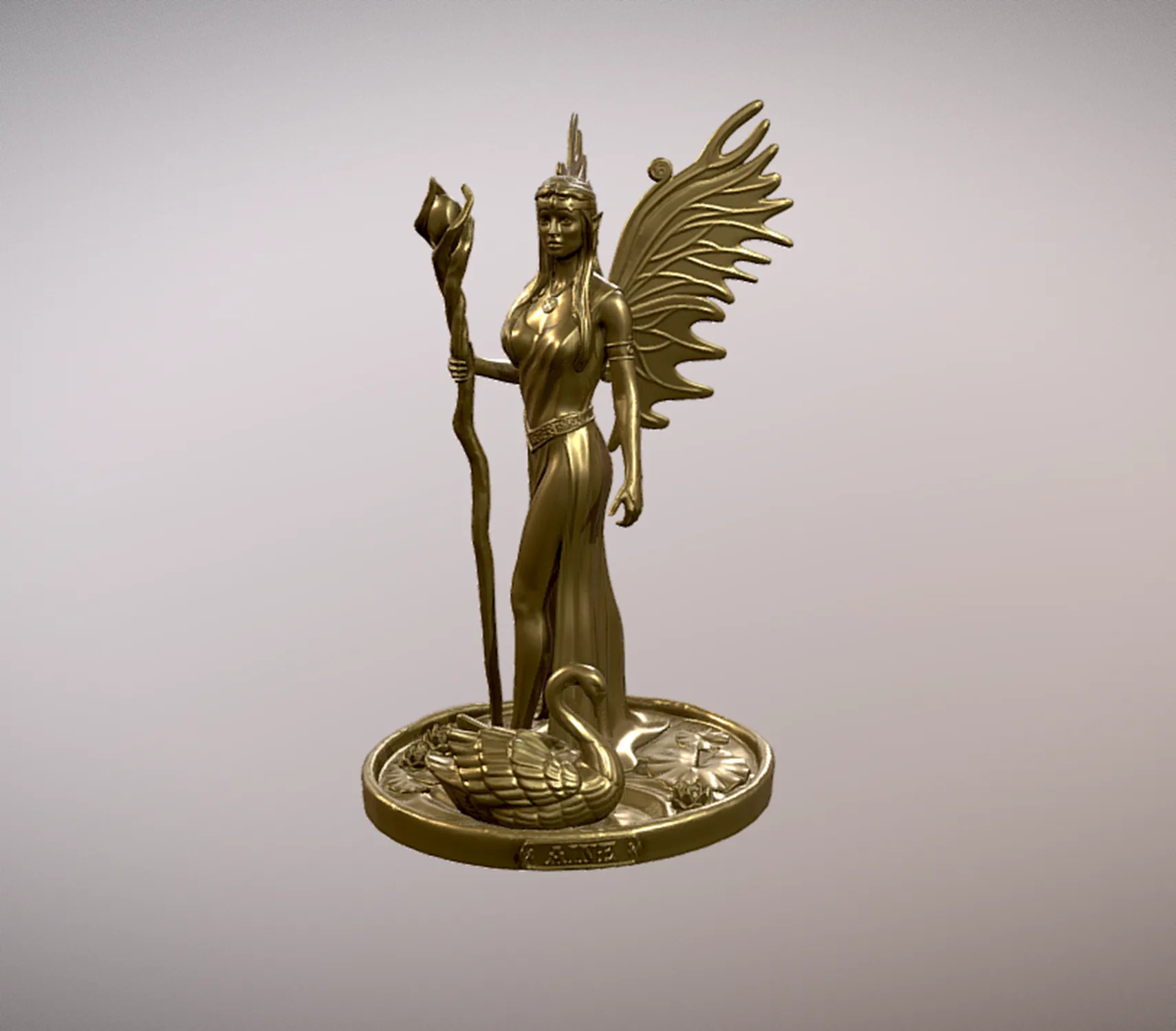 Aine Celtic Goddess Fairy Queen Druid Statue 3D Model