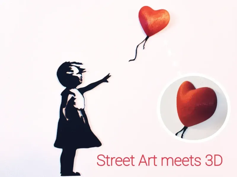 Street Art incontra il 3D - La ragazza con il palloncino di Banksy