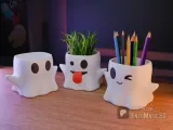 cute funny ghosts - planter, pencil holder - STL file for 3D-0