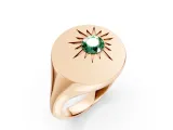 Sun rays Diamond Signet Ring-5