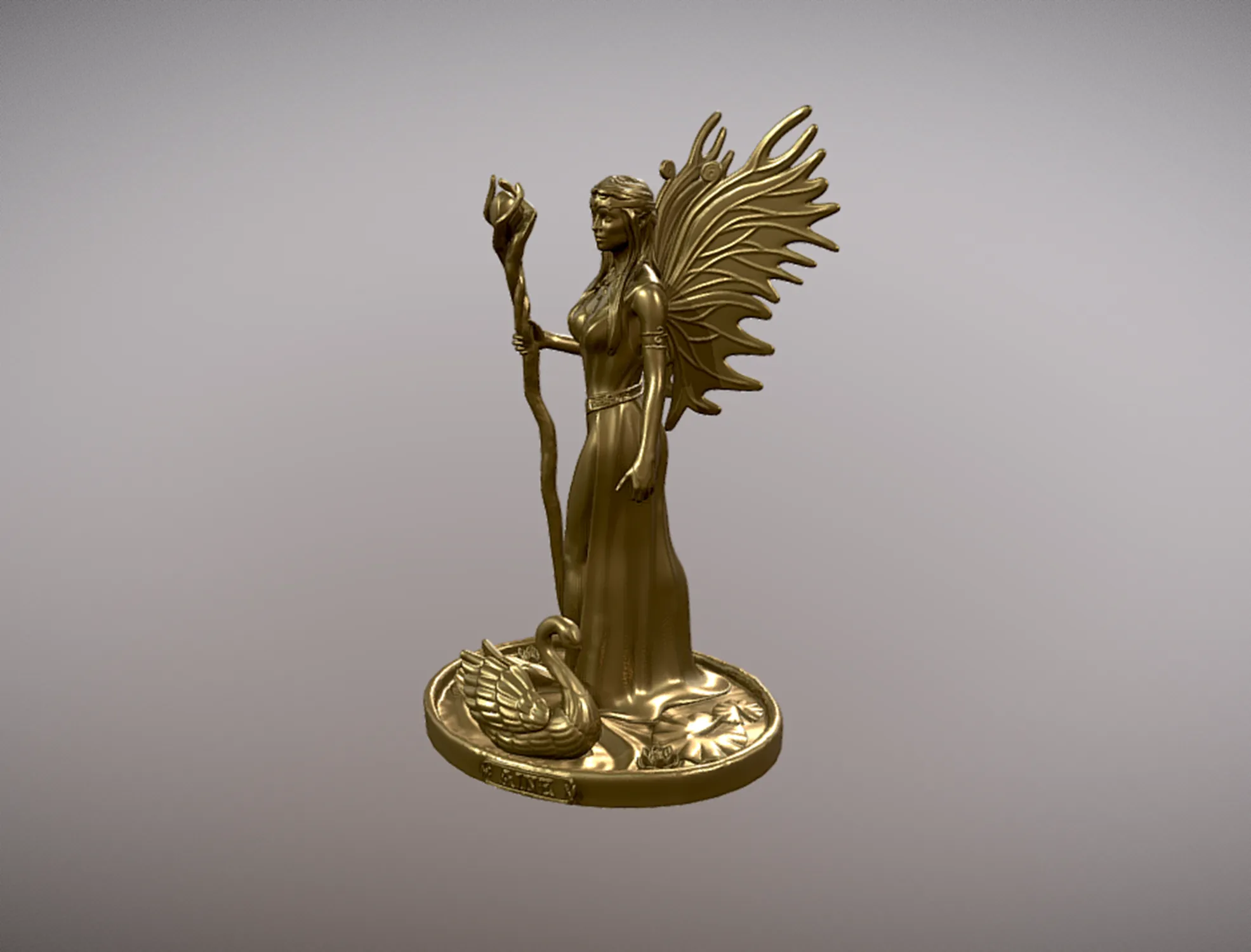 Aine Celtic Goddess Fairy Queen Druid Statue 3D Model