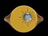 Sun rays Diamond Signet Ring-1