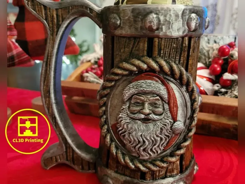 Santa Claus Tavern Stein Can Koozie