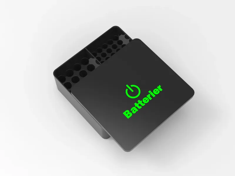 Battery storage with lid