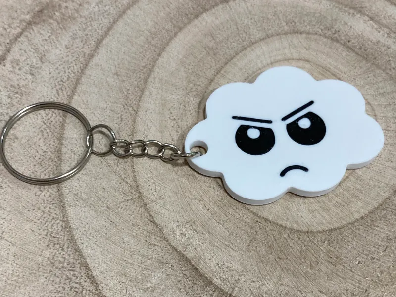 Angry cloud keychain / Llavero nube enfadada