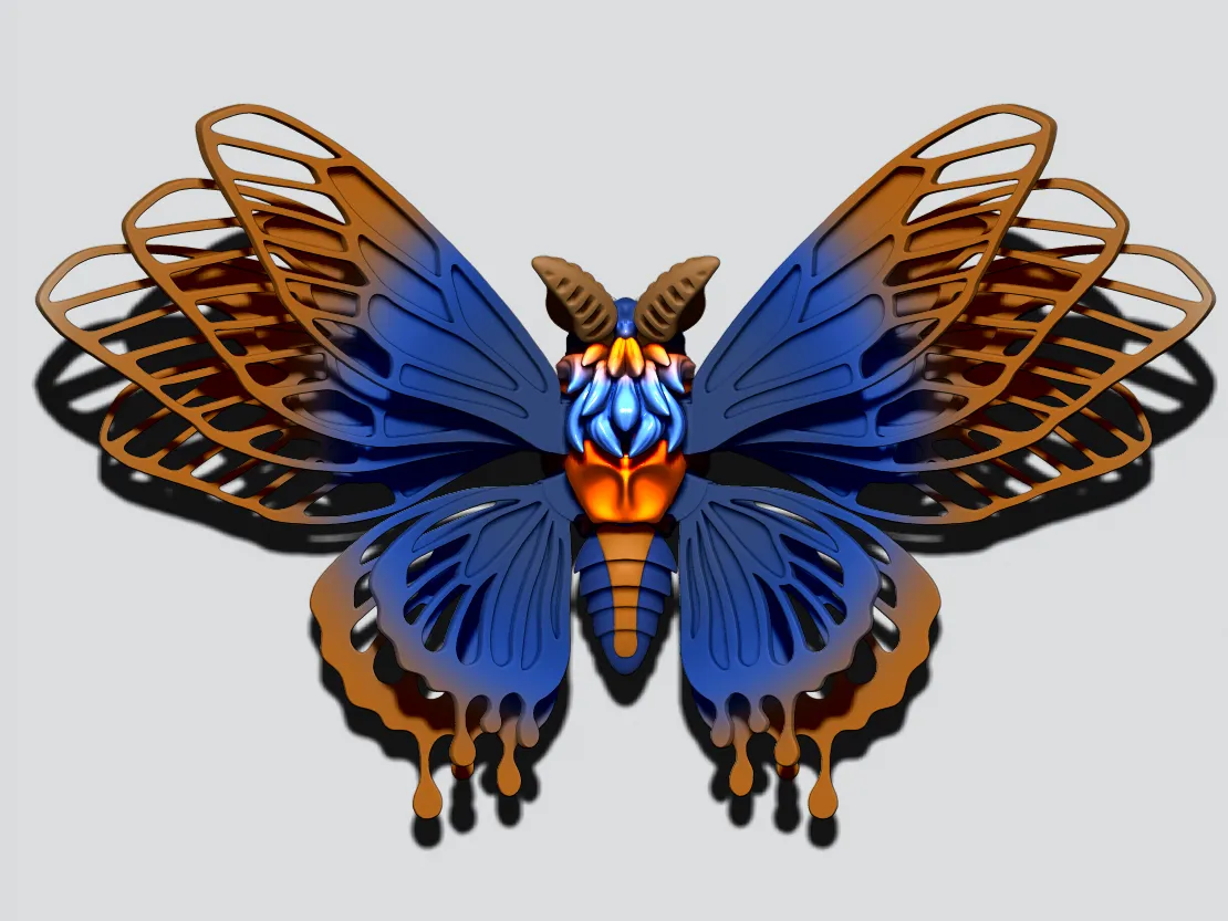 Aurora Winged Moth (stl/3mf files)