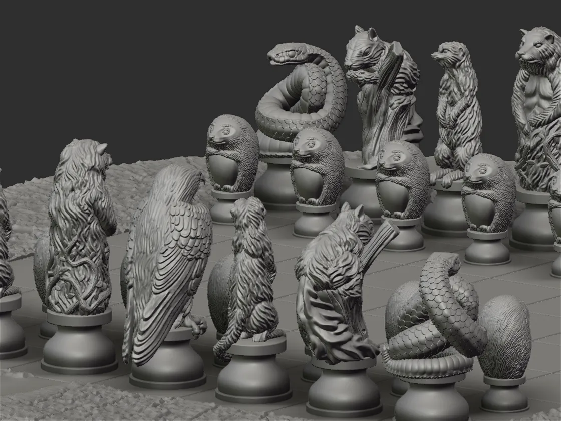 The Hobbit Beorn's Cabin Chess Set 3d digital download