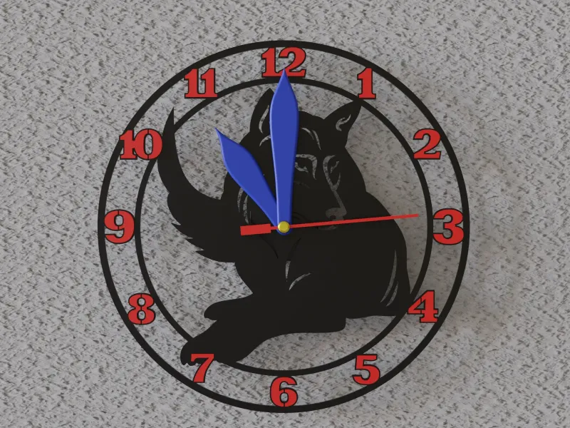 orologio da parete a forma di lupo Orologio