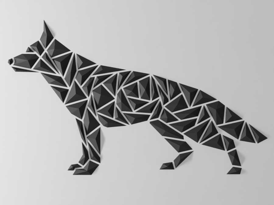 Geometric dog wall art - “German shepherd style”-1
