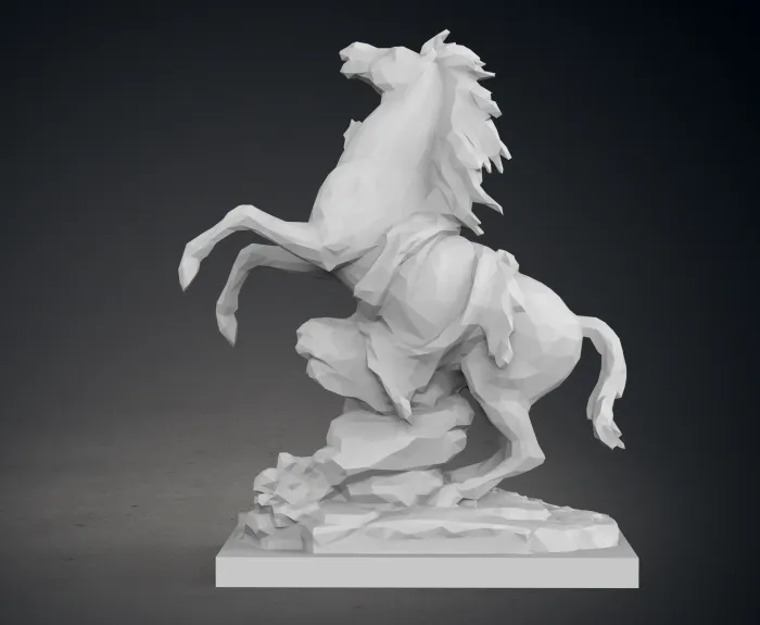 彫刻と芸術作品 STL ダウンロード - Low Poly Marly Horse - César_Cruz