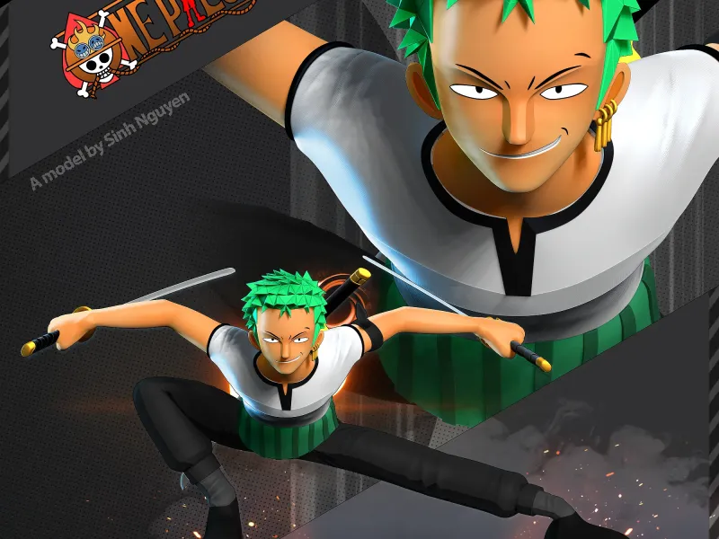 Roronoa Zoro Stylized - One Piece Fanart
