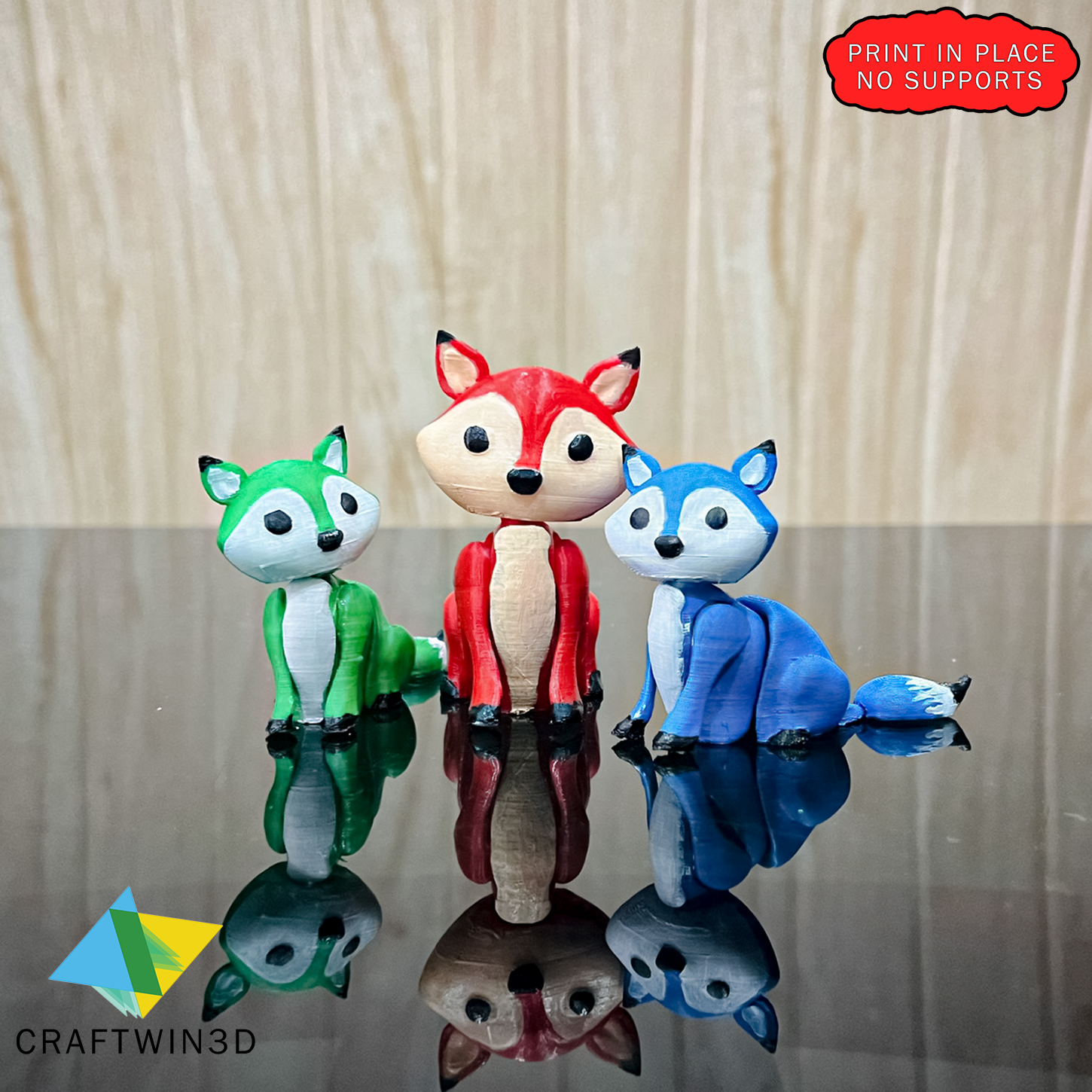 PRINT IN PLACE ARTICULATED FOX MOVABLE HEAD HANDS TAIL NO SU | 3D ...