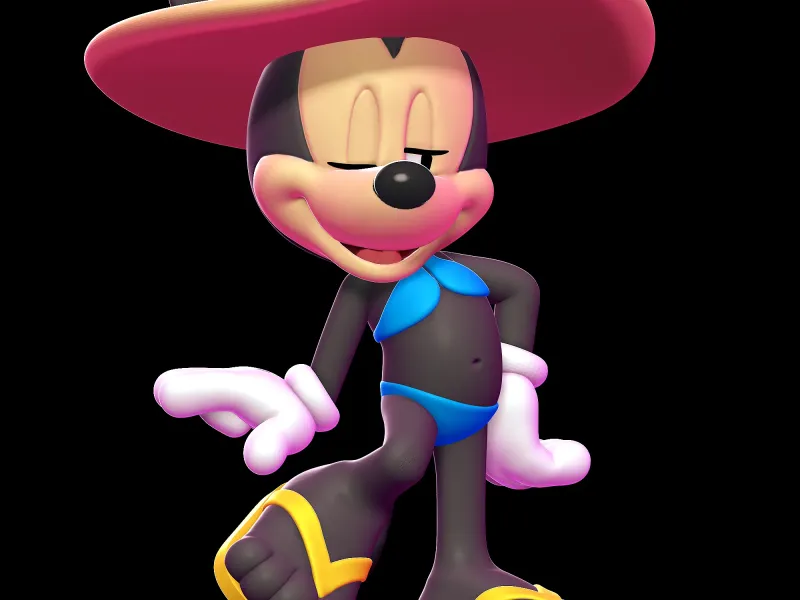 Minnie Mouse with Blue Bikini - 3D print model