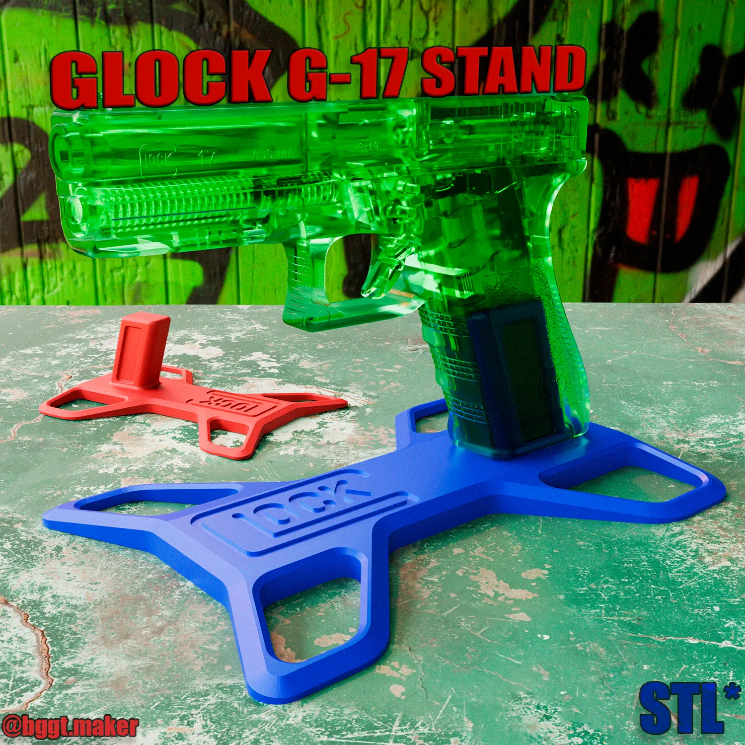 STAND FOR GLOCK G-17 (AIRSOFT GUN) | PISTOL DISPLAY STAND GU