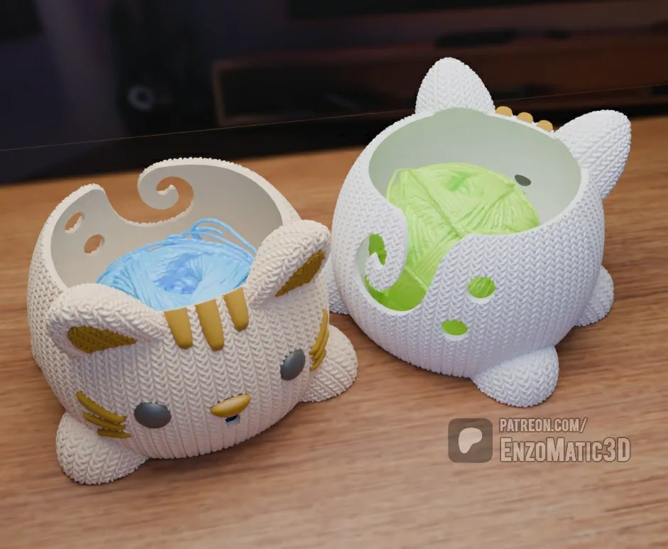 bowl knitted Cat - crochet - 3MF - STL