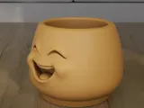 Smiling Face Planter STL 3D Model Happy Pot Desk Decor-2