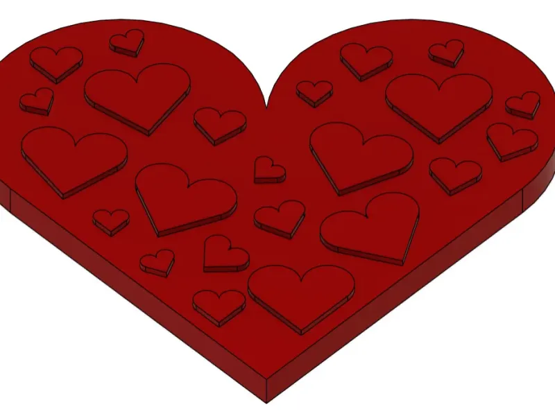 Big heart with small fidgets heart