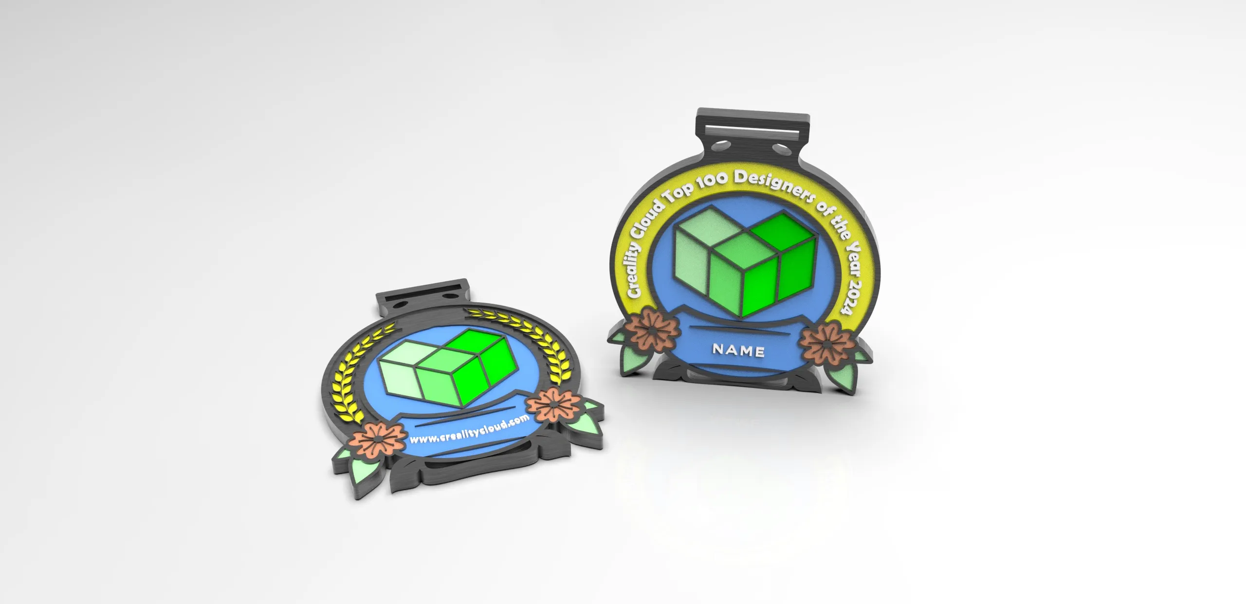 Creality Cloud Top100 Designers of the Year 2024 Metal Medal