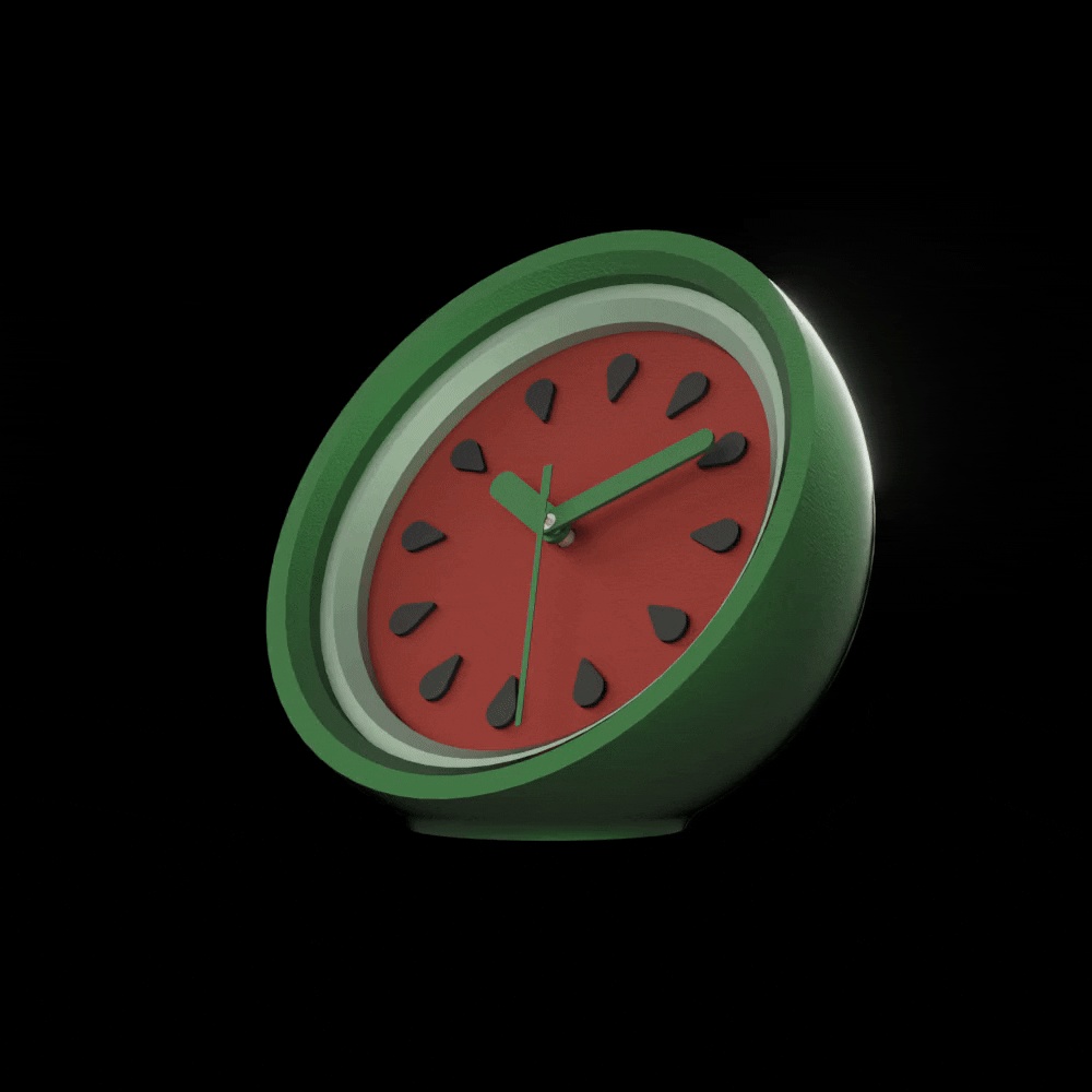 Watermelon Clock Set by Polymeria-4