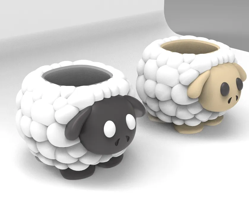 sheep flower pot planter pencil holder