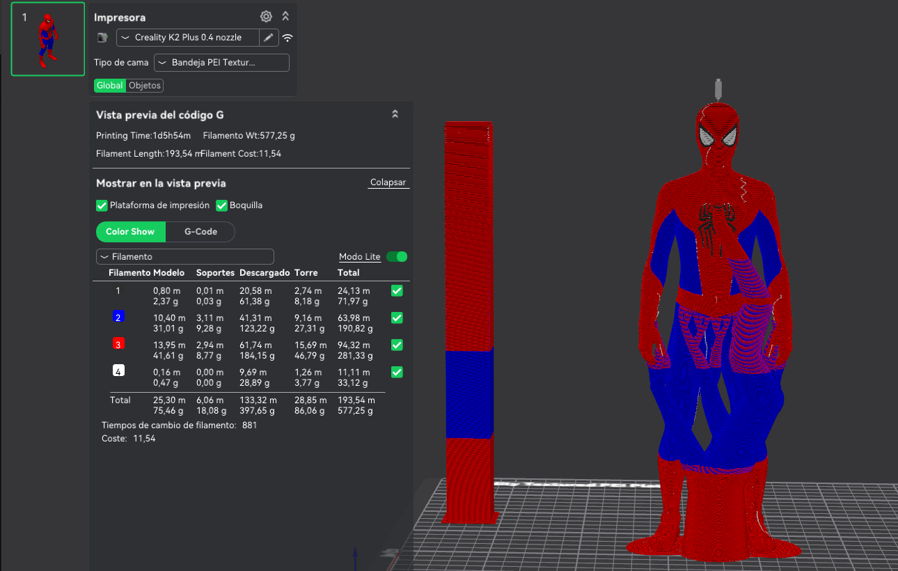 3D Printer Files | 3MF File | Spider Man Multicolor | Creality Cloud