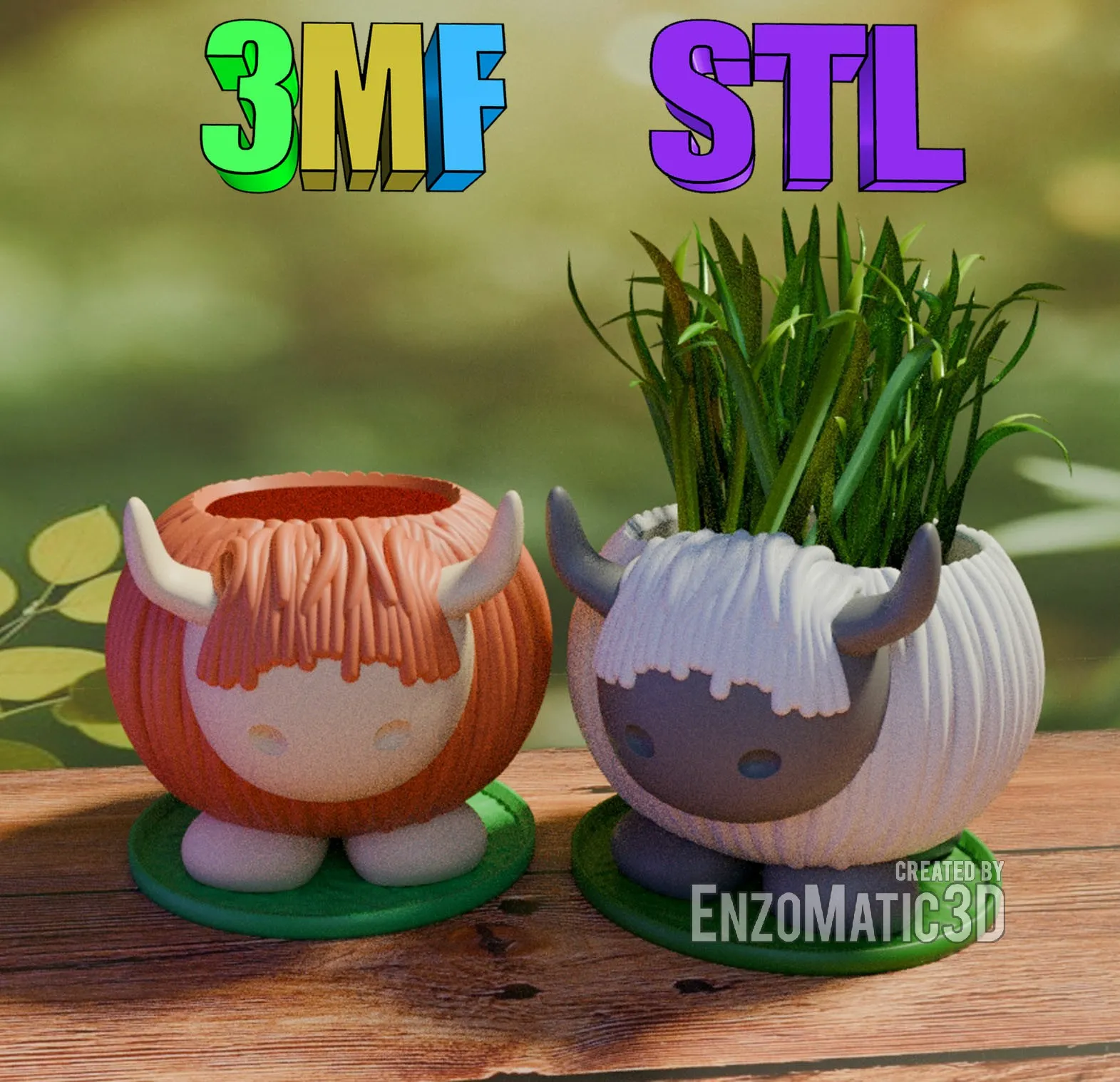 cute baby highland cow - flower pot planter, pencil holder