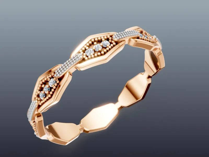 Diamond Chain Link Ring