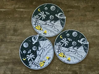 "Cosmic Campsite" - Coaster