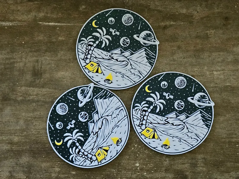 "Cosmic Campsite" - Coaster