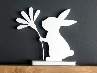 Gentle Rabbit with Flower - Easter