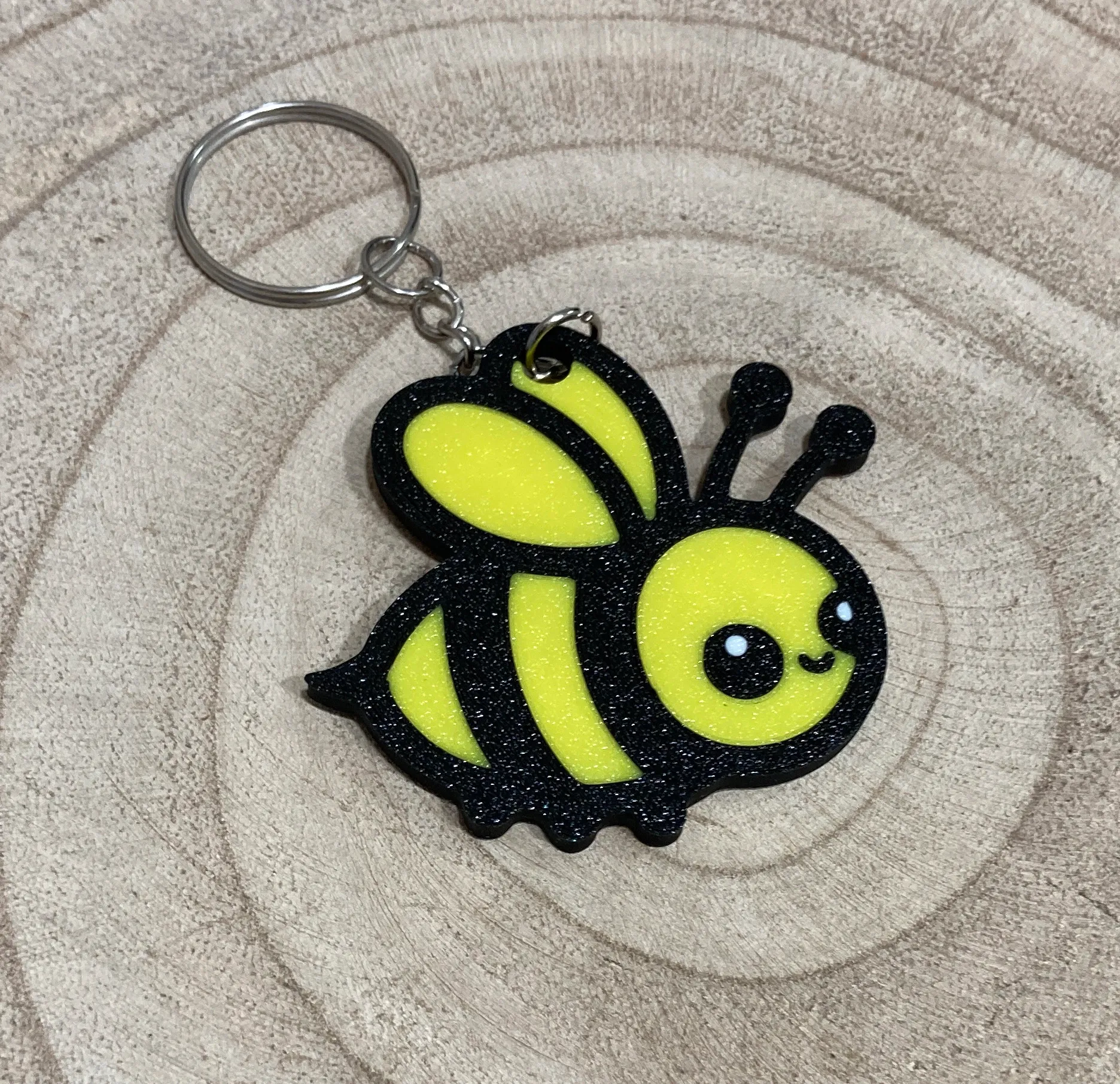 Spring Happy Bee Keychain   Llavero Abeja Feliz 