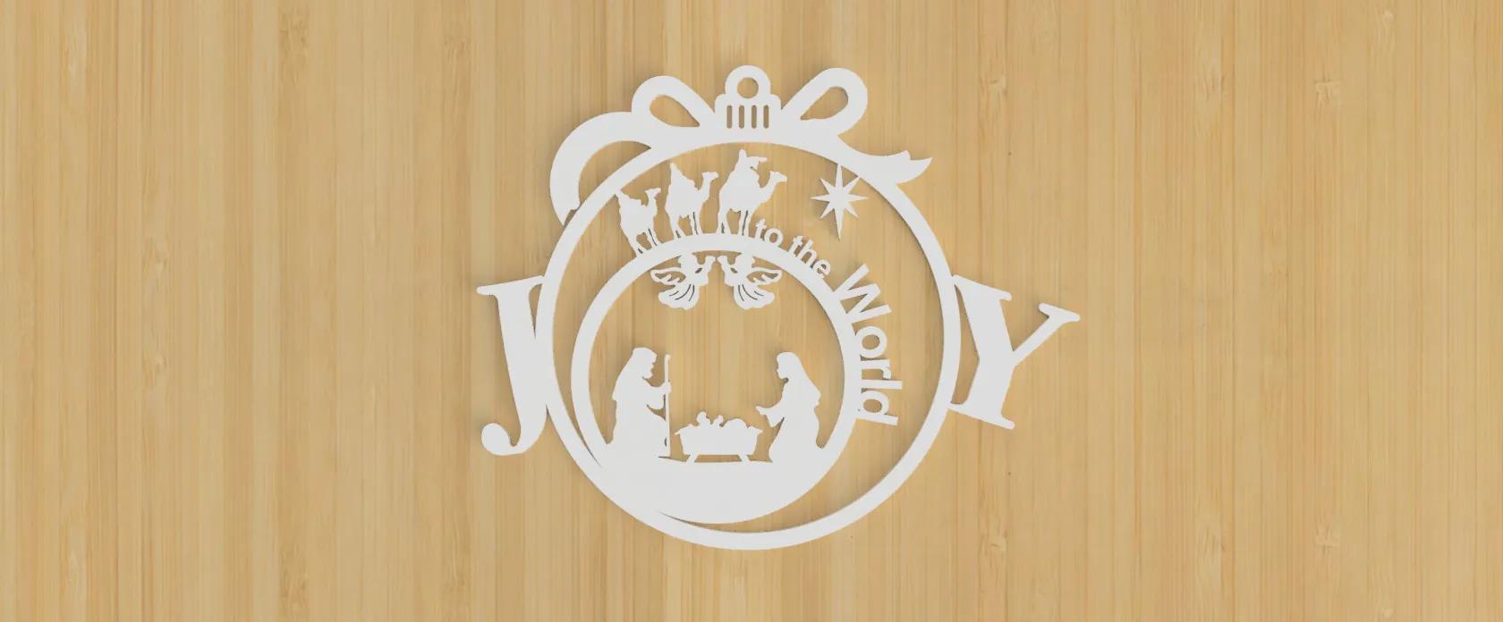 christmas ornament obj - stl - cnc 3d print scene