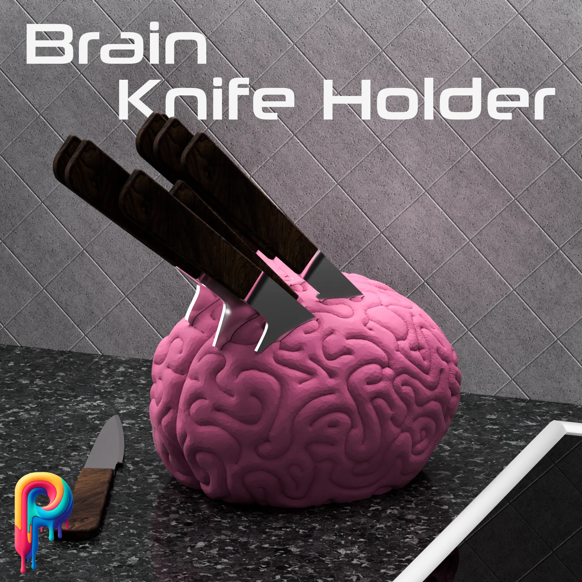 Brain Knife Holder by Polymeria