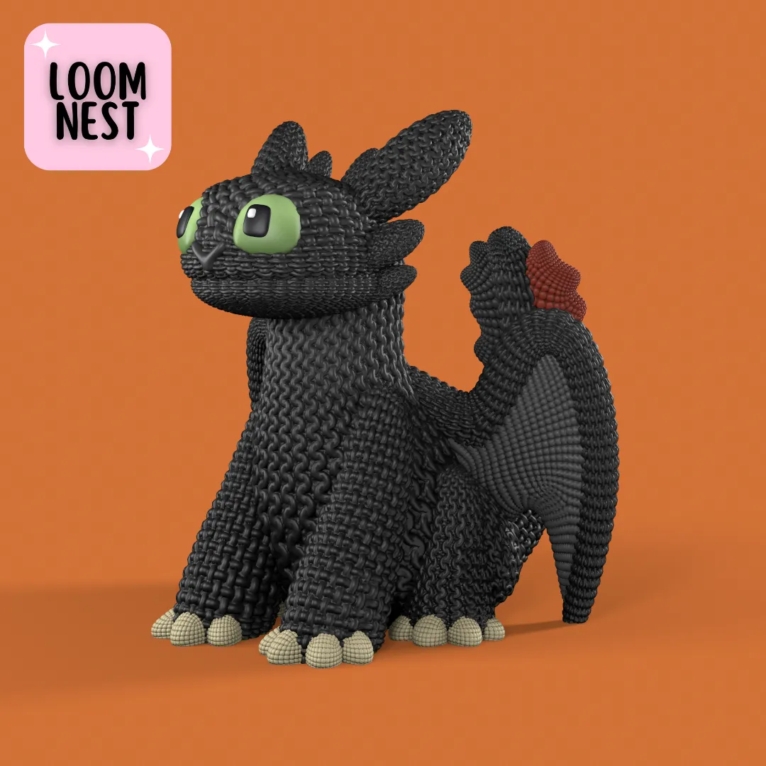 Characters & Creatures STL Download - Toothless Knitted - Crochet - 3MF ...