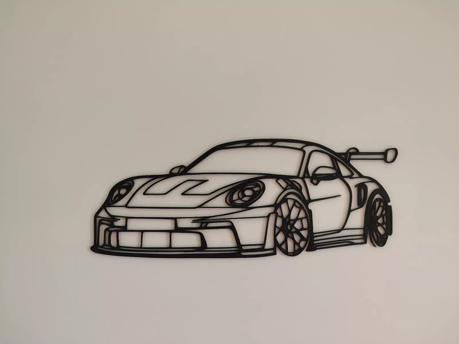 Porsche 911 GT3 RS 3D Printed Silhouette Wall Art