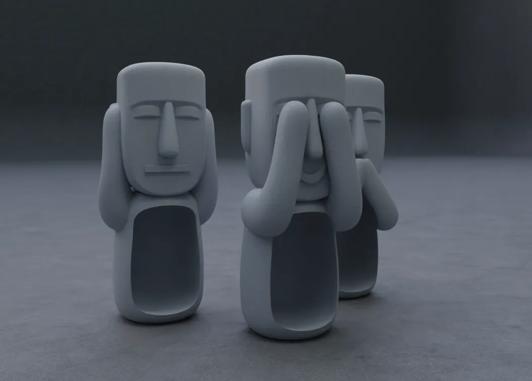 Hear No Evil Moai Tealight Holder