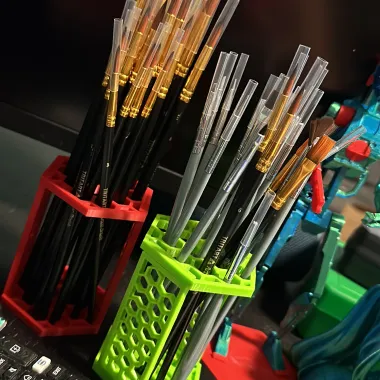 Hexagonal Paint Brush Stand-0