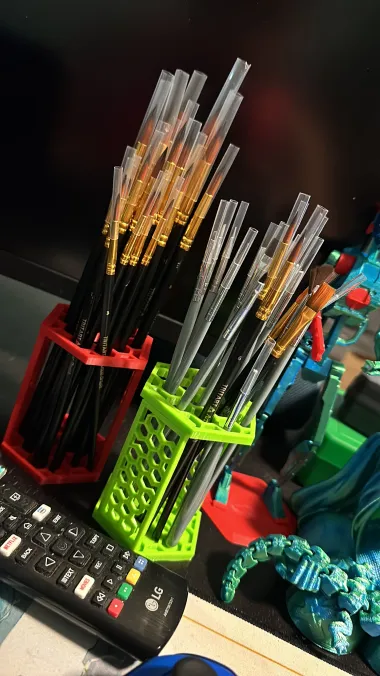 Hexagonal Paint Brush Stand-0