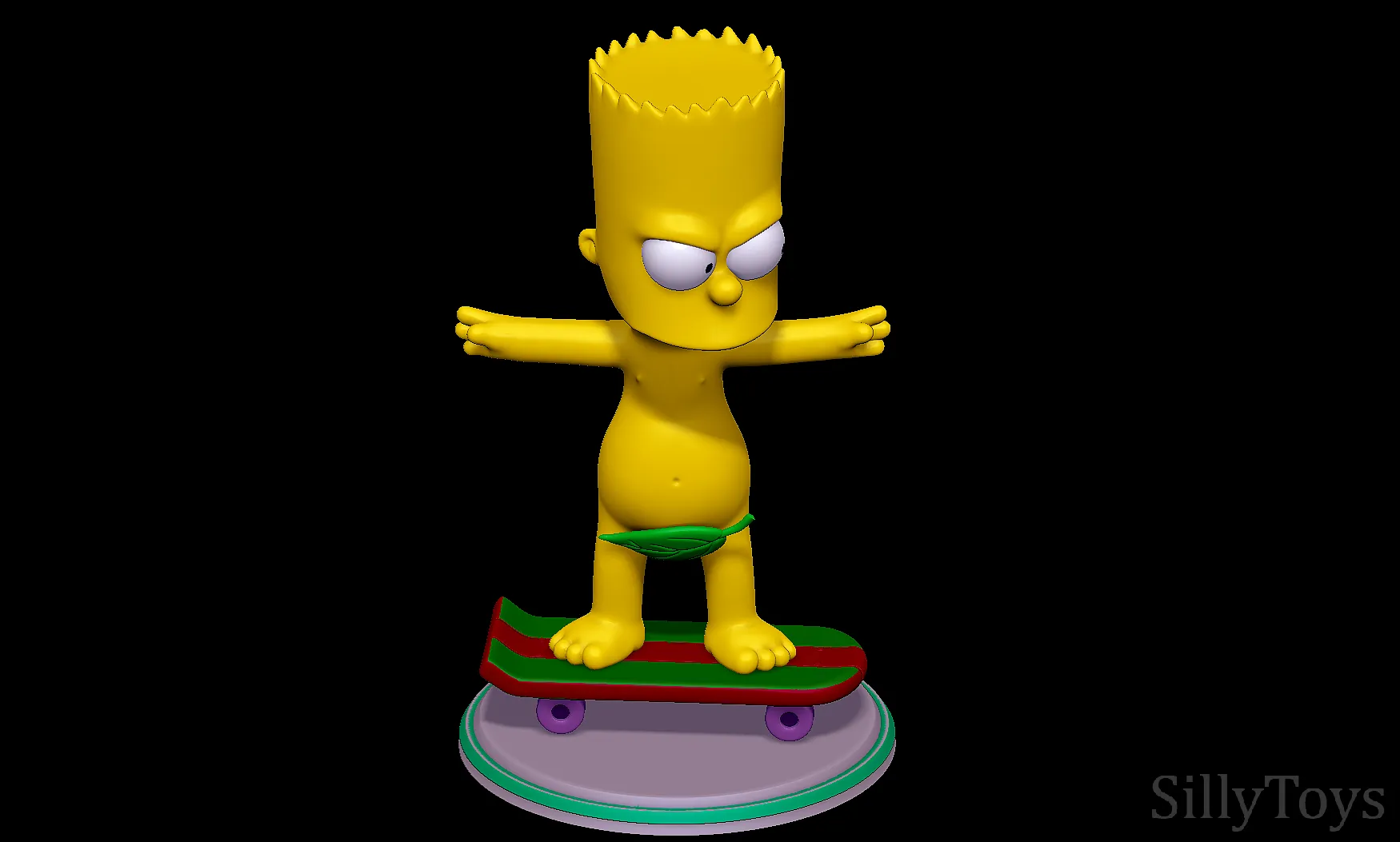 Bart Simpson Skating Naked - The Simpsons