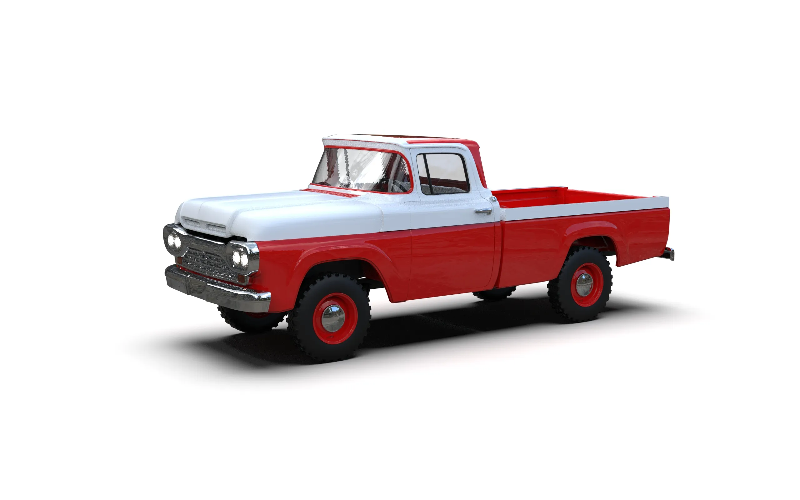 IPE N Scale 3D Printed Ford F100 Long Bed Truck – Unpainted Resin Model