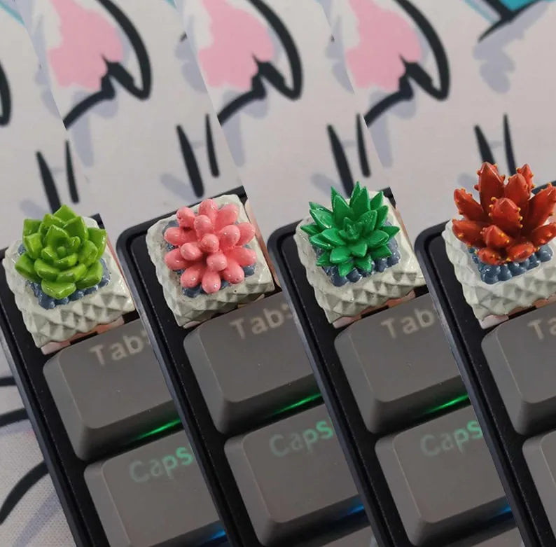 Succulents Plants Keycaps - Clavier mécanique