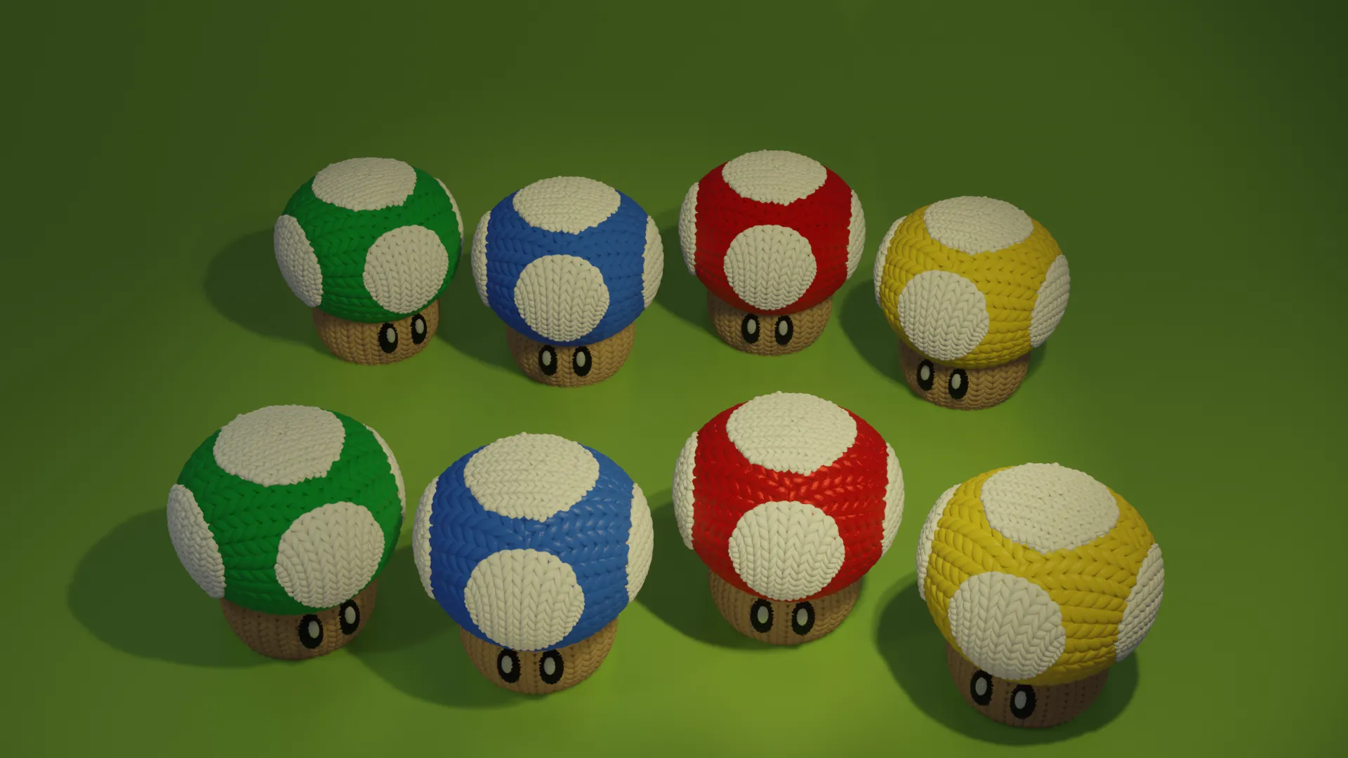 Knitted Crochet Super Mario Mushrom.