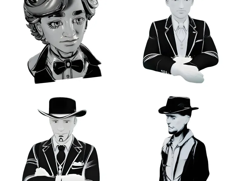 Noir Character Collection - Vintage Gentleman Busts
