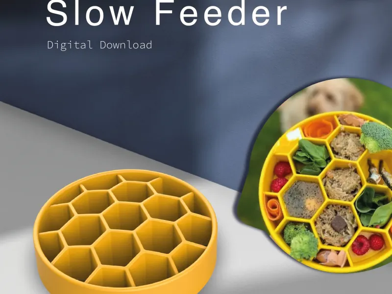 Honeycomb Slow Feeder Bowl, Dog or Cat Bowl Dish, Safe Food